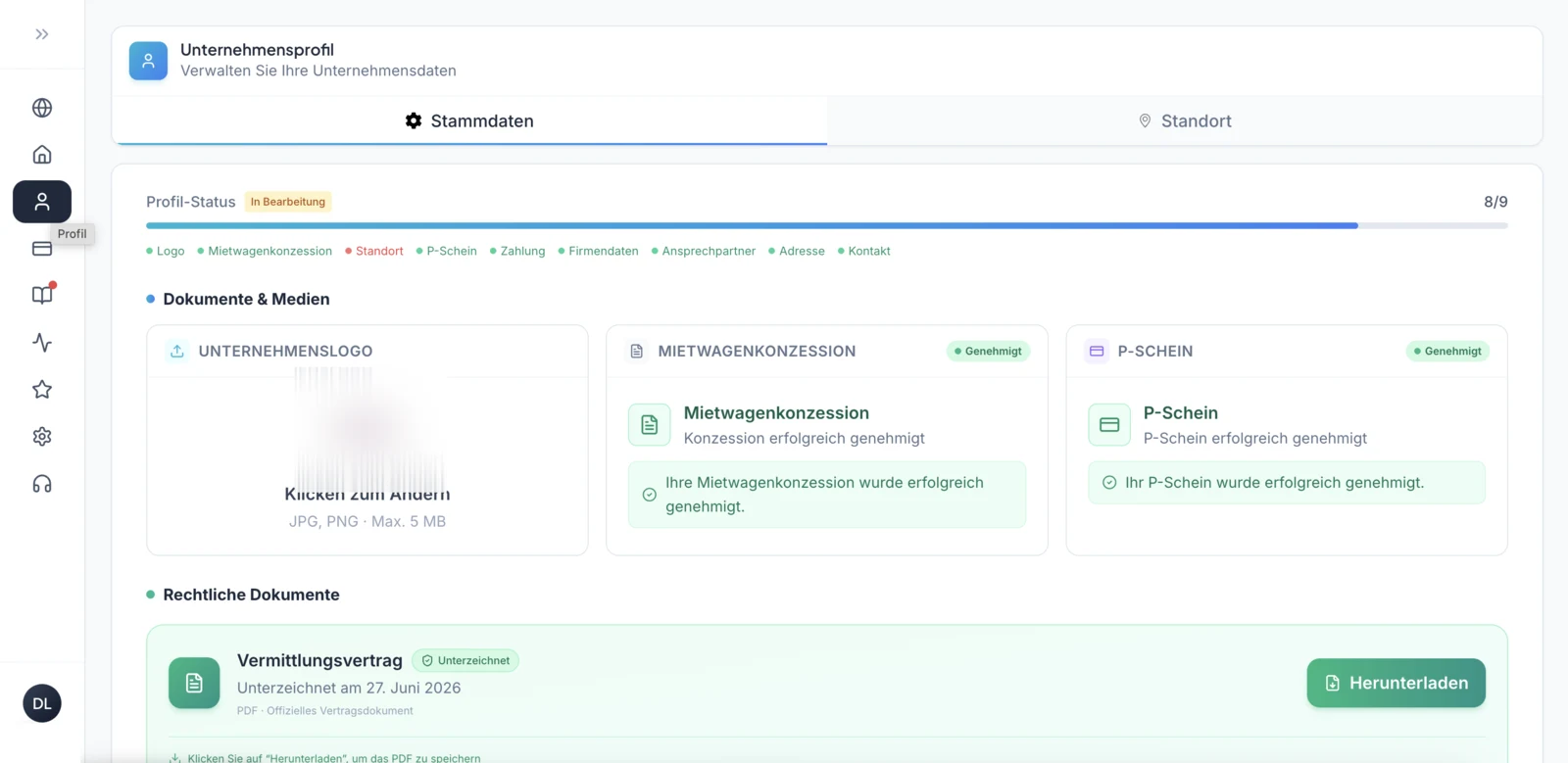 katew Anbieter-Dashboard, Ansicht Profil